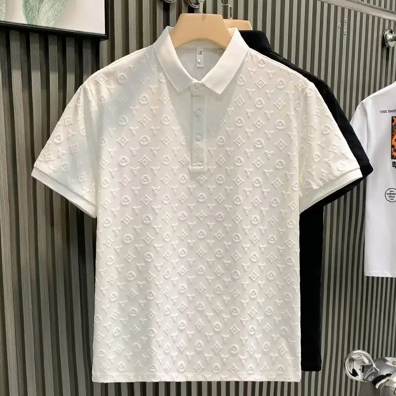 Polo Jacquard, Thời Trang, Phong Cách Đường Phố Cao Cấp, Giá Cả Phải Chăng, Sang Trọng, Thường Ngày, Thích Hợp Cho Mùa Hè, Hàng Mới Về, Thoải Mái Và Thoáng Khí, Thích Hợp Cho Giới Trẻ, Mỏng Vừa Vặn, Cổ Bẻ Áo, ngắn Tay Áo, Dành Cho Nam Giới