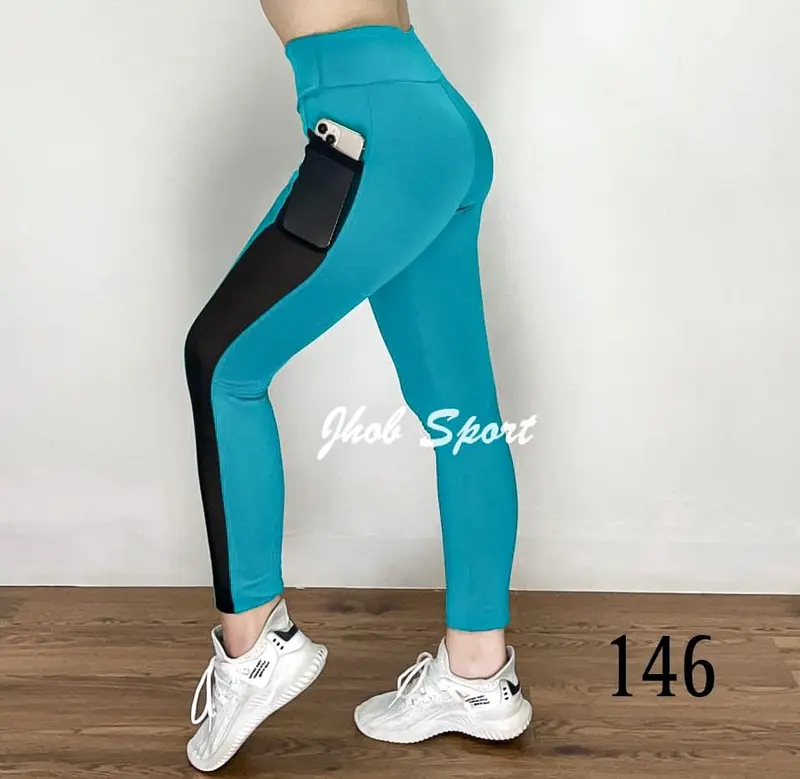 Celana Legging Panjang Olahraga Wanita /Legging Kombinasi Bahan Jaring Tile/Celana Panjang Sport/Celana Legging 2