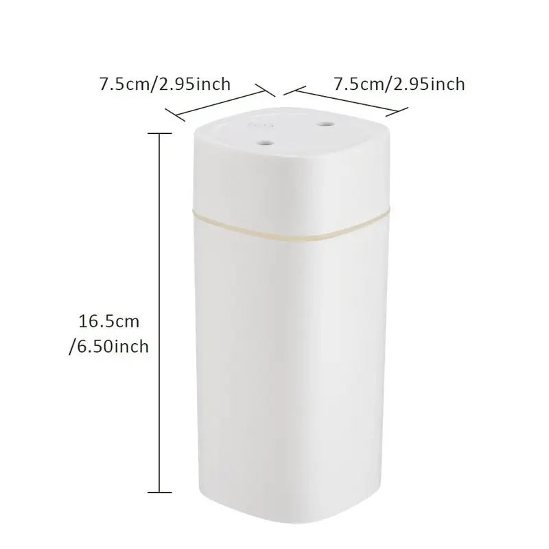 600ML Double Nozzle Aroma Humidifier, USB Powered Air Humidifier with Colorful Atmosphere Light, Portable Air Humidifier for Home Office Car 1