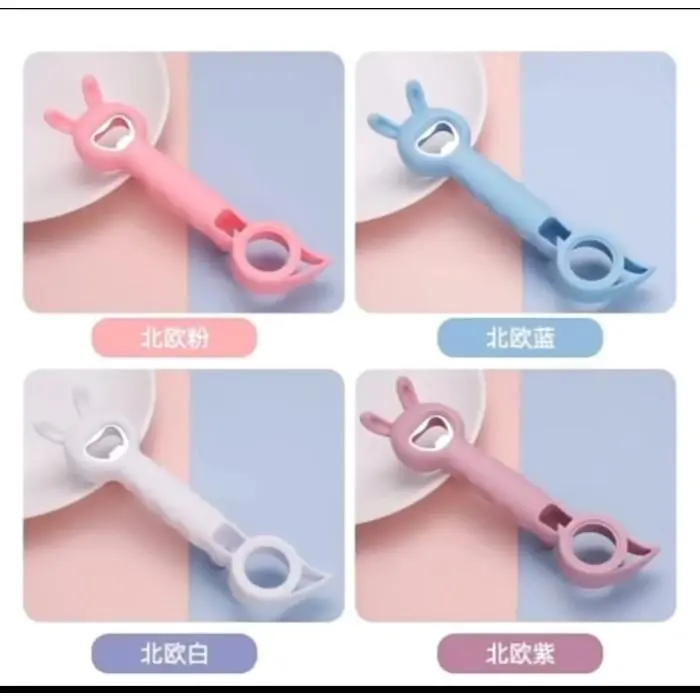 ALAT PEMBUKA TUTUP BOTOL KALENG MULTIFUNGSI MOTIF LUCU / BOTTLE OPENER - PINK 3