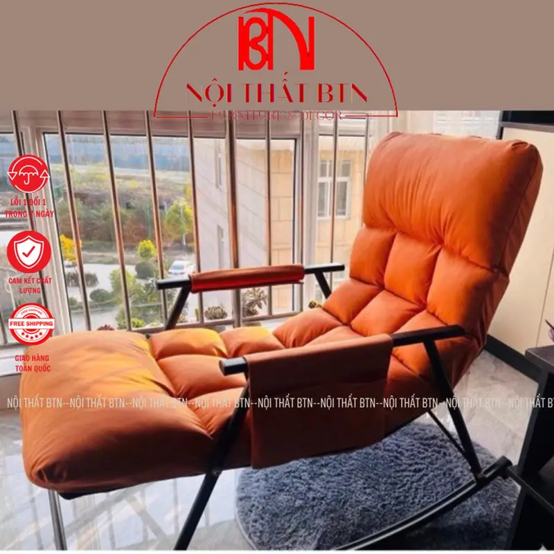 Ghế Bập Bênh Thư Giãn Khung Sắt, Ghế Lười Sofa Thư Giãn, Ghế Nằm Thư Giãn Xem Tivi 6