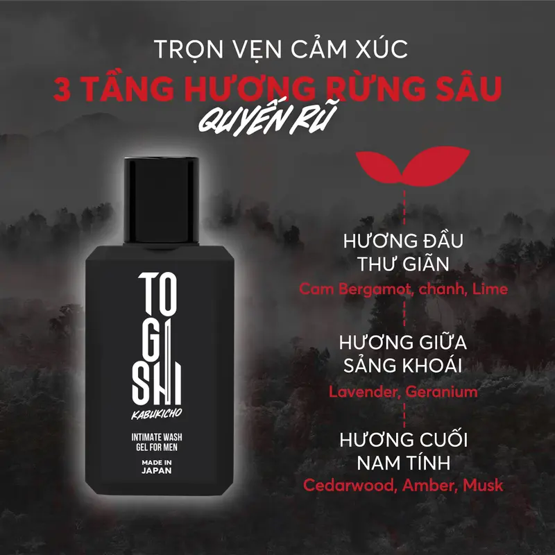 [MỚI] Dung dịch vệ sinh nam Togishi - Made in Japan, hương rừng sâu quyến rũ 100ml 1