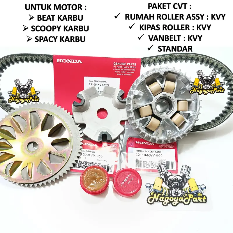 Paket Cvt Van Belt + Rumah Roller Assy Set + Kipas Roller Beat Karbu Scoopy Karbu Spacy Karbu KVY Motor 2