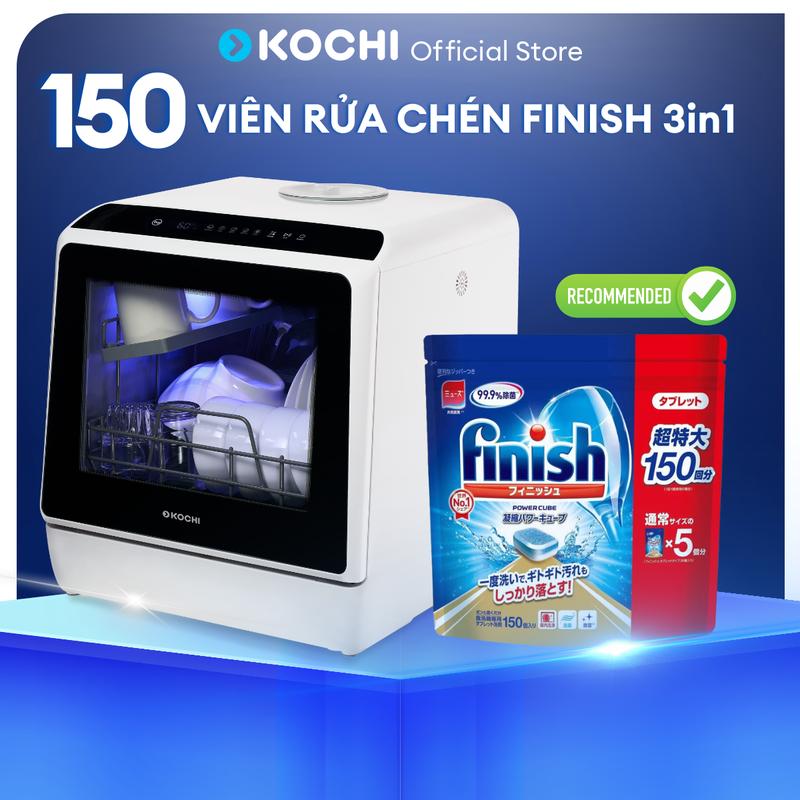 Viên rửa chén Finish Nhật 150 viên chuyên dùng cho máy rửa chén bát Kochi Vietnam - Làm sạch - Rửa chén