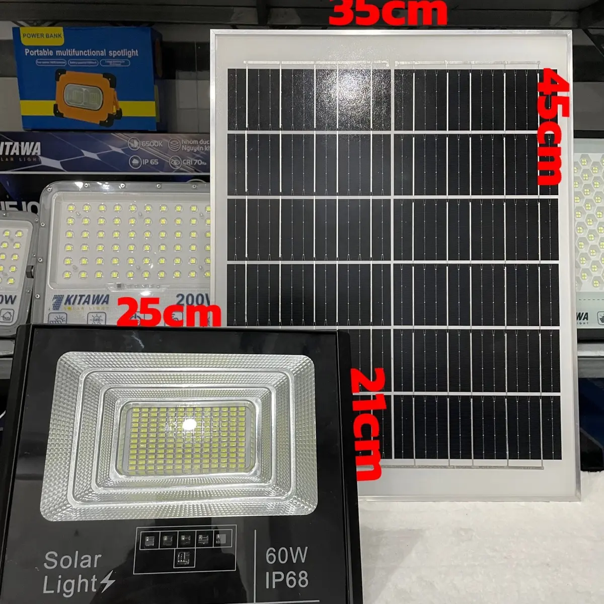 60W Đèn pha Năng Lượng Mặt Trời 60W chính hãng cty  Toko solar panels