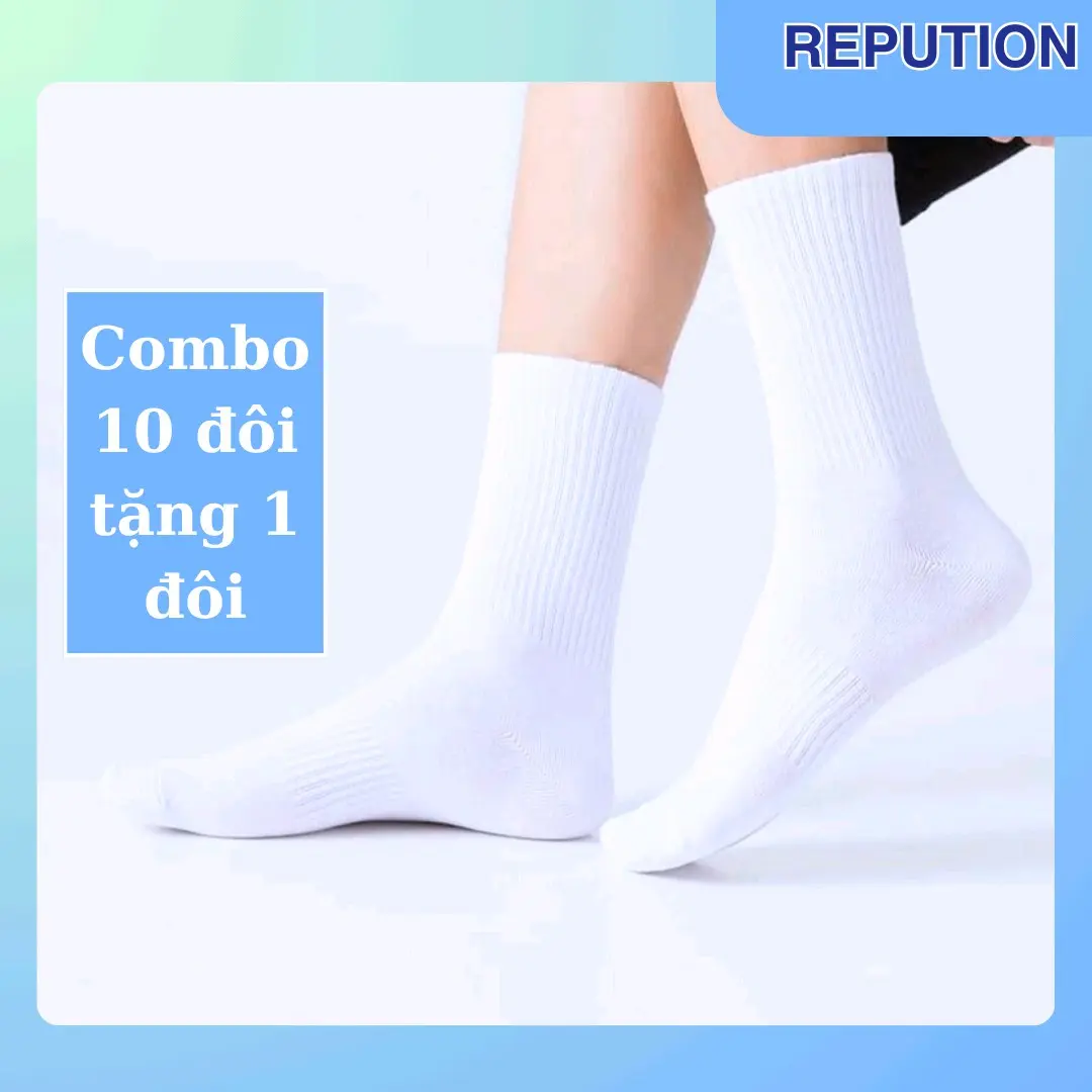Combo 10 đôi vớ thể thao cotton co giãn 4 chiều màu trắng/đen cho nam và nữ Sport t at taty onex
