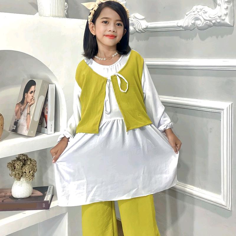 Setelan anak cringkel rompi Celana Fashion 3