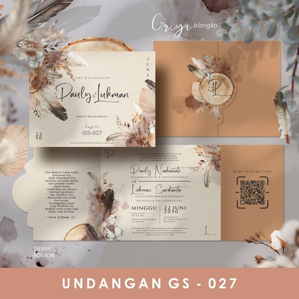 Undangan Pernikahan Kekinian  GRIYA GS 027 Elegan Modern Paket Lengkap 100 PCS Gratis Label & Plastik - JanjiKita | Default