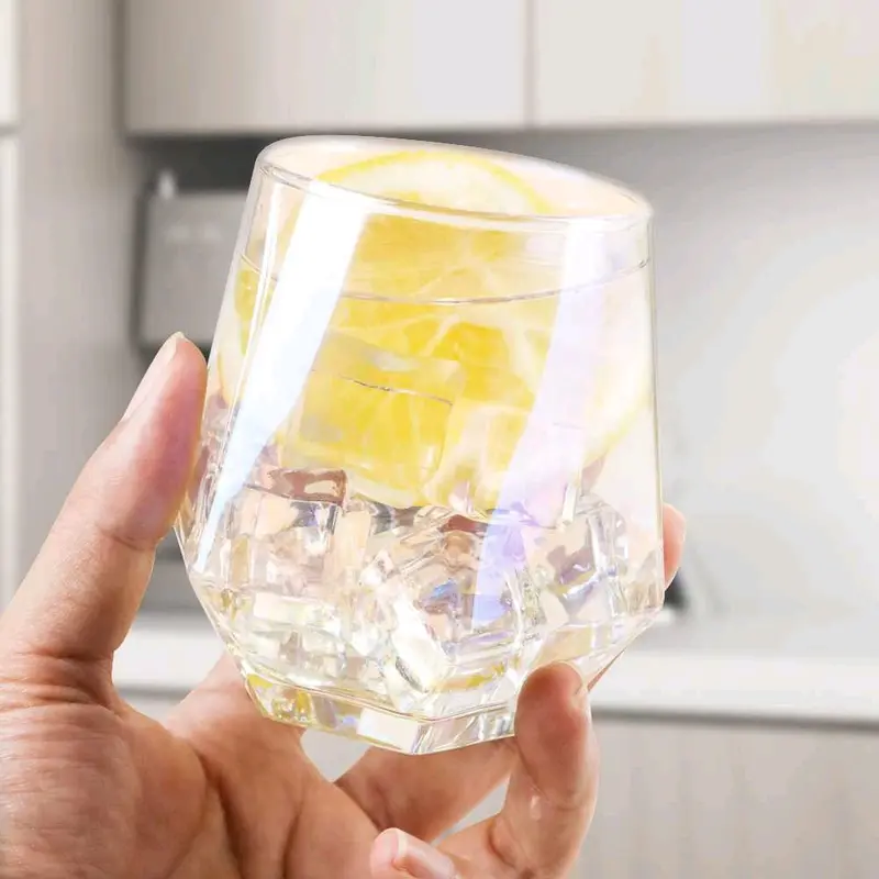 Gelas Minuman Kaca Estetik Diamond Crystal Glass Cup 310ml GLASSWARE - GW107 Gelas Es Limun Teh Kopi Cafe 5