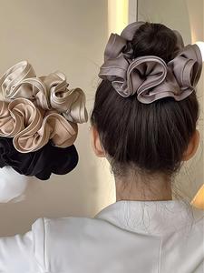 Scrunchie de color sólido, accesorios de moda para el cabello para mujeres y niñas, accesorio minimalista adecuado para cabello grueso