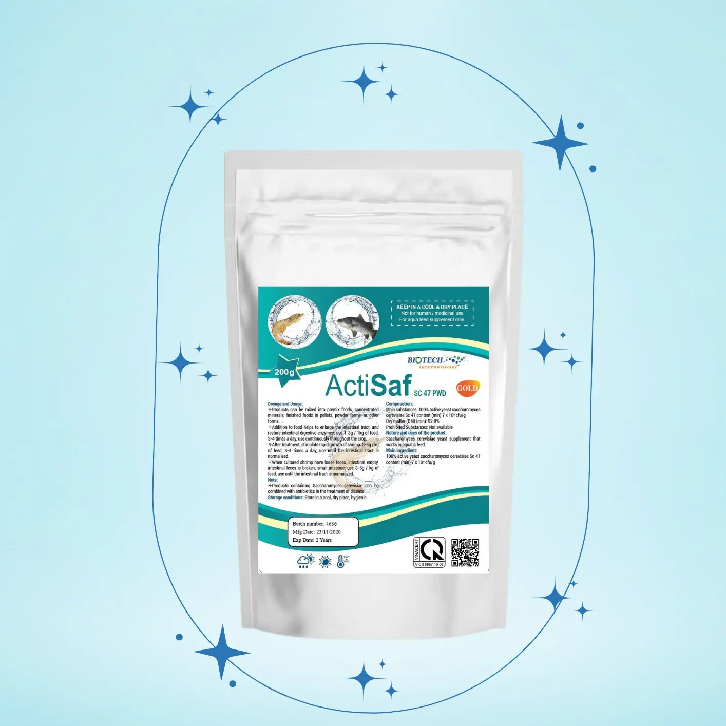 ACTISAF  - 100% TỪ MEN SỐNG GIÚP TÔM CÁ NÔNG TO ĐƯỜNG RUỘT SAU 3 NGÀY