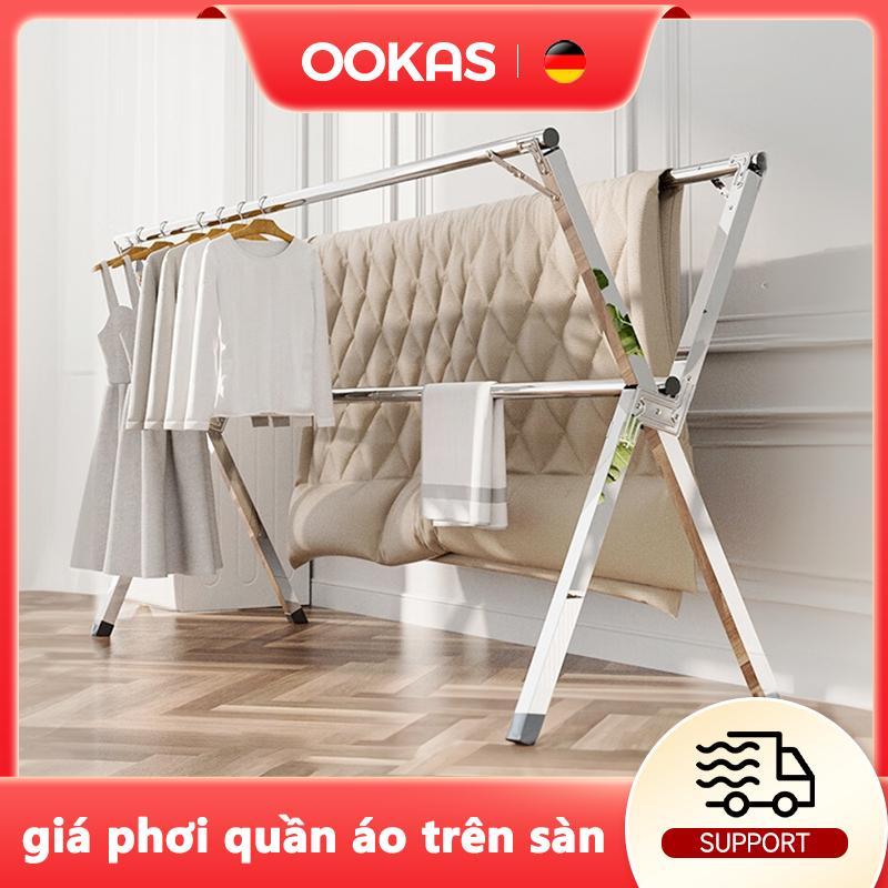 OOKAS COD gian phoi quan áo inox 304 giá phơi quần áo inox gấp gọn ban công không gỉ treo trong nhà và ngoài trời giặt móc cho gay inox rút gon gian phoi do thong minh sao phoi áo quan