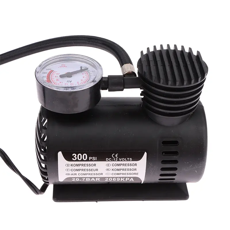 Máy Bơm Nén Khí Mini Cầm Tay 12V 300psi, Máy Bơm Lốp, 15LPM, Bơm Hơi Nhanh, Bộ Bơm Tự Động 4