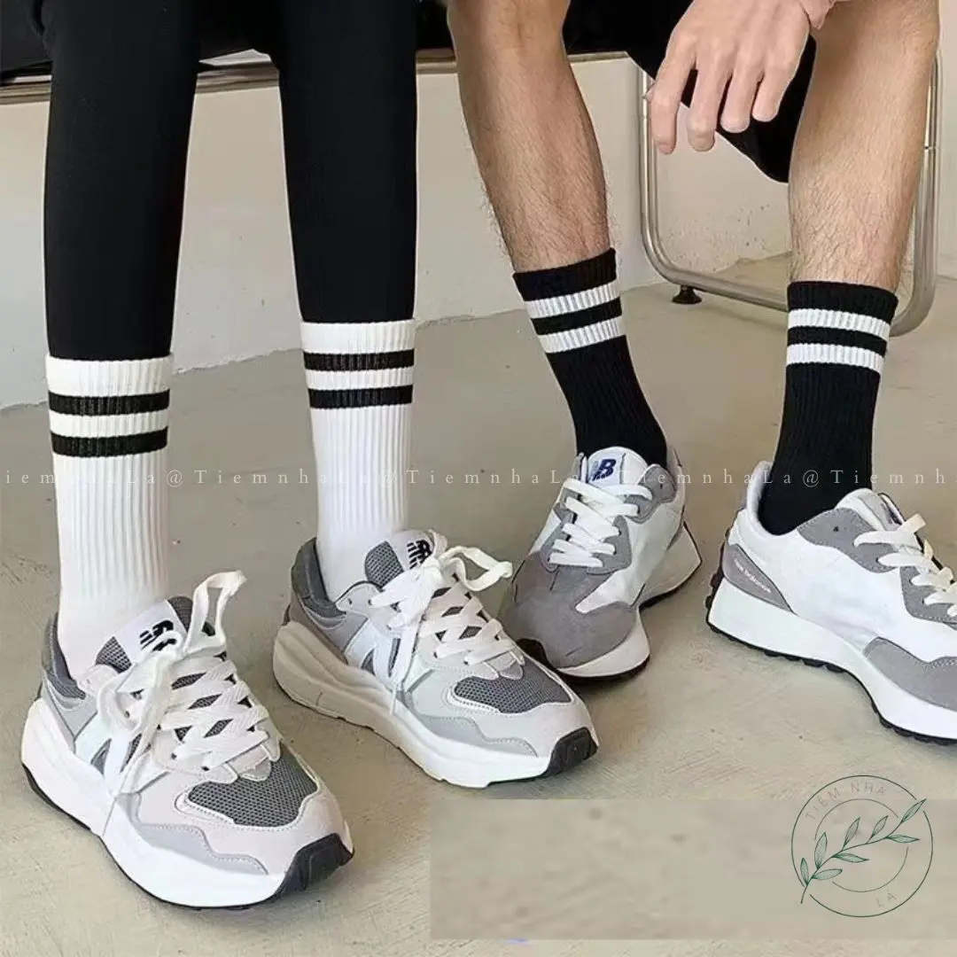 [HÀNG LOẠI 1 Tất Vớ thể thao 2 sọc kẻ cổ CAO phiên bản Hàn Quốc từ cotton thời trang cao cấp cho nam nữ (Kèm ảnh  thật) Menswear