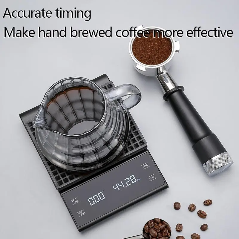 Smart Electronic Scale with Timer, 1 Count 3kg/6.6lb Battery Powered Kitchen Scale Excluded Battery, Kitchen Measuring Utensils for Coffee Food Baking 5
