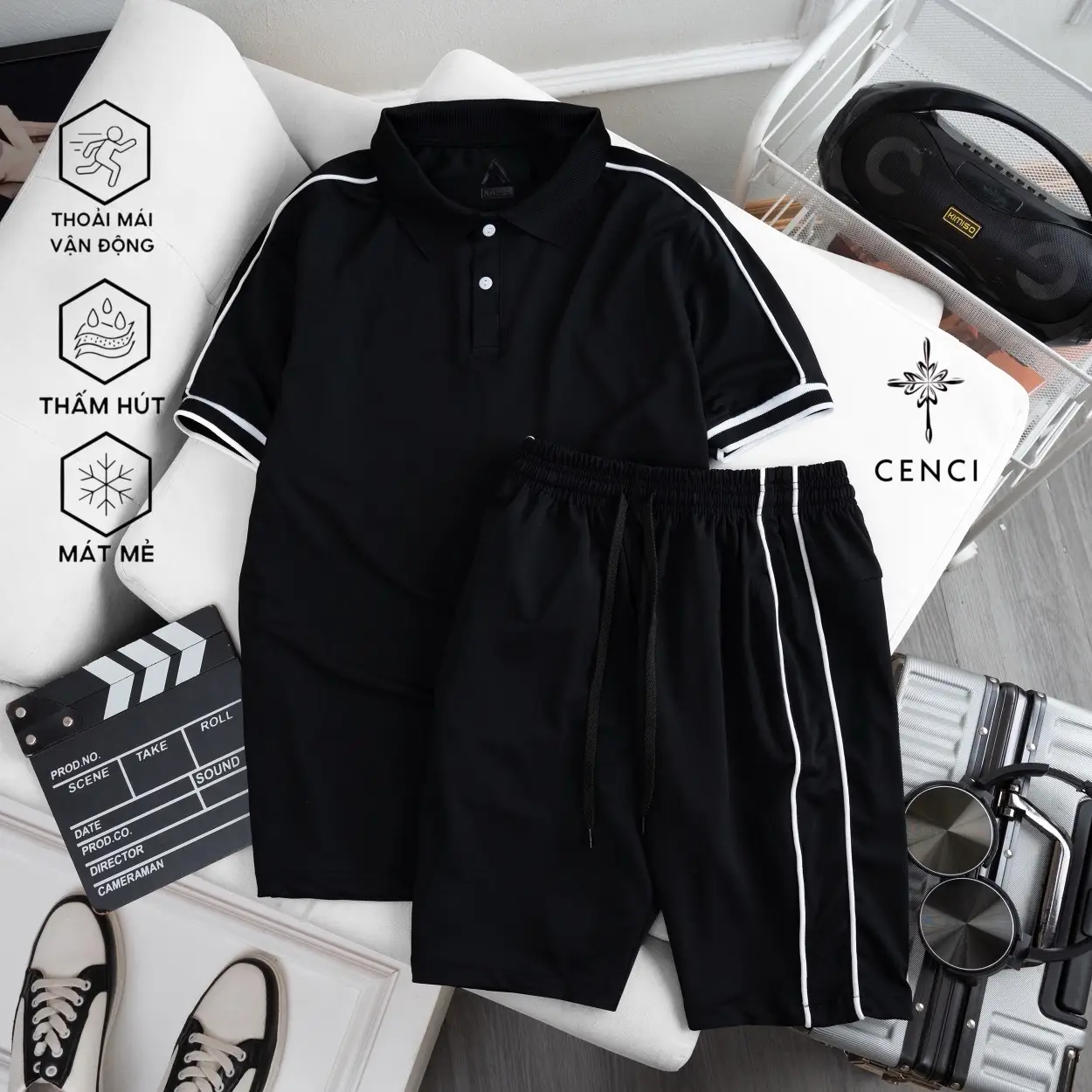 Bộ Đồ Nam Ngắn Tay CENCI chất polo cá sấu co dãn 4 chiều, dễ kết hợp đồ, tính ứng dụng cao phù hợp mặc ở nhà, đi chơi, vận động