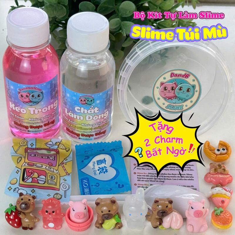 Hot Trend BỘ KIT SLIME TÚI MÙ Đồ Chơi Tự Làm Slime Kèm Charm Túi Mù Mịn Tay và An Toàn hàng Việt Nam Handmade Set Làm Slime