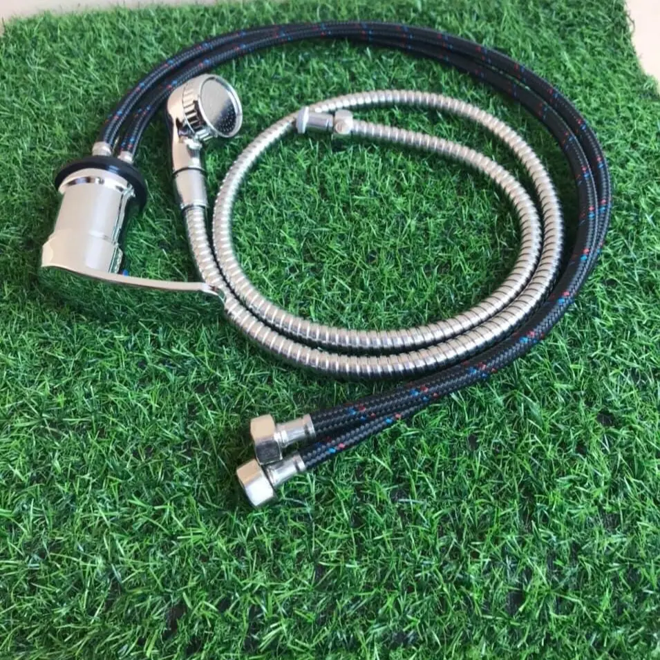 Gật gù vòi sen INOX bàn gội đầu salon tóc nam nữ loại dây dài 80cm
