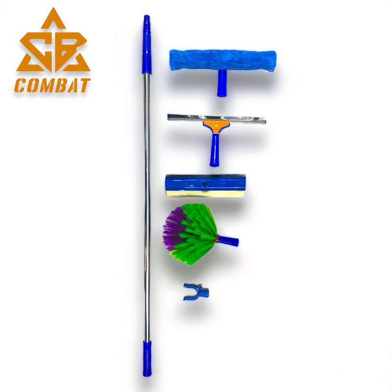  BỘ CÂY QUÉT TRẦN LAU KIẾNG CÁN DÀI 3M - COMBO 5 ĐẦU THAY THẾ - QUÉT MẠNG NHỆN LAU KÍNH Cây Inox Làm Sạch Lau Sàn Cây Lau Nhà 