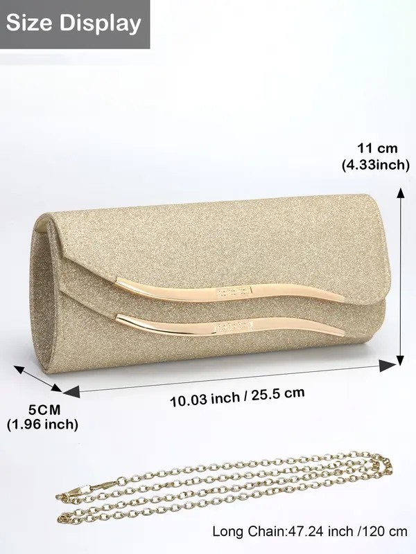 Women's Elegant Glitter Evening Bag, Exquisite Trendy Clutch Bag, Fashionable Bag for Party Decoration 1