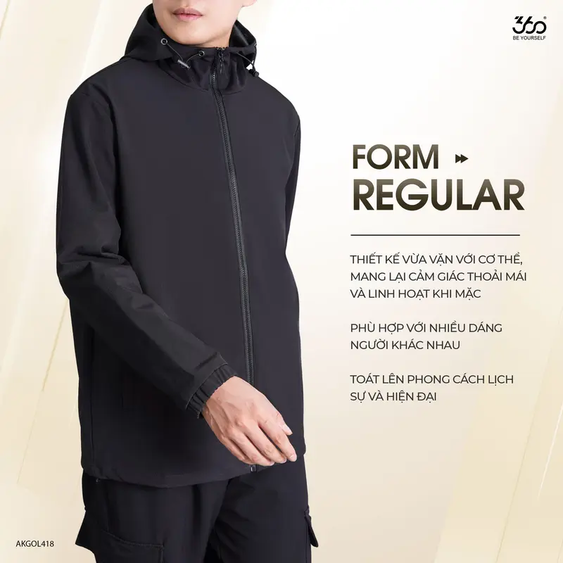 (Tặng ngay VOUCHER 100K  khi mua 2 áo) Áo khoác gió nam nữ Unisex 360Boutique khoác dù form rộng chống nước nắng có mũ có bigsize Jacket - AKGOL418 Menswear 2