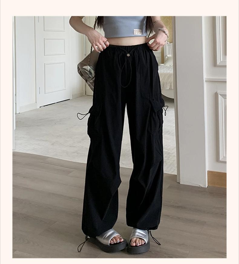 Product Introduction of Women's cargo pants women's plus size women's pants back waist wear lazy style elastic #1611 4