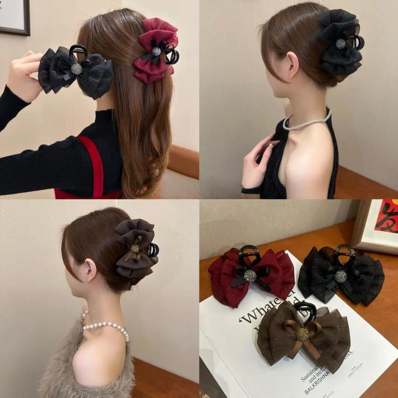  Kẹp Tóc Nữ Hình Nơ Đính Đá Kẹp Tóc Hàn Quốc Cá Mập Tiểu Thư Women 