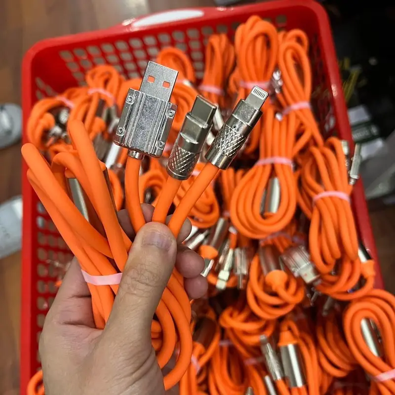 Cáp sạc Led cá mập 2 đầu -sạc nhanh-chống rối 1