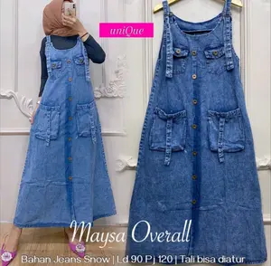 overall jeans wanita terbaru kekinian MESYA OVERALL JEANS