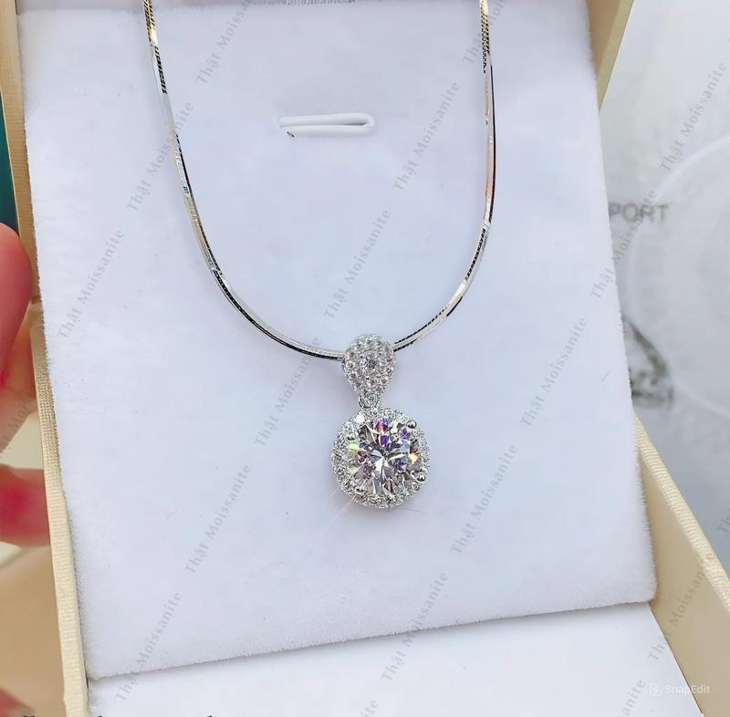 Dây chuyền Xi Kim sợi mì mịn đá chủ siêu sáng siêu lấp lánh dâychuyền vòng cổ vòng cổ dây chuyền Trang Sức Chain Women Jewelry Nữ dâ y