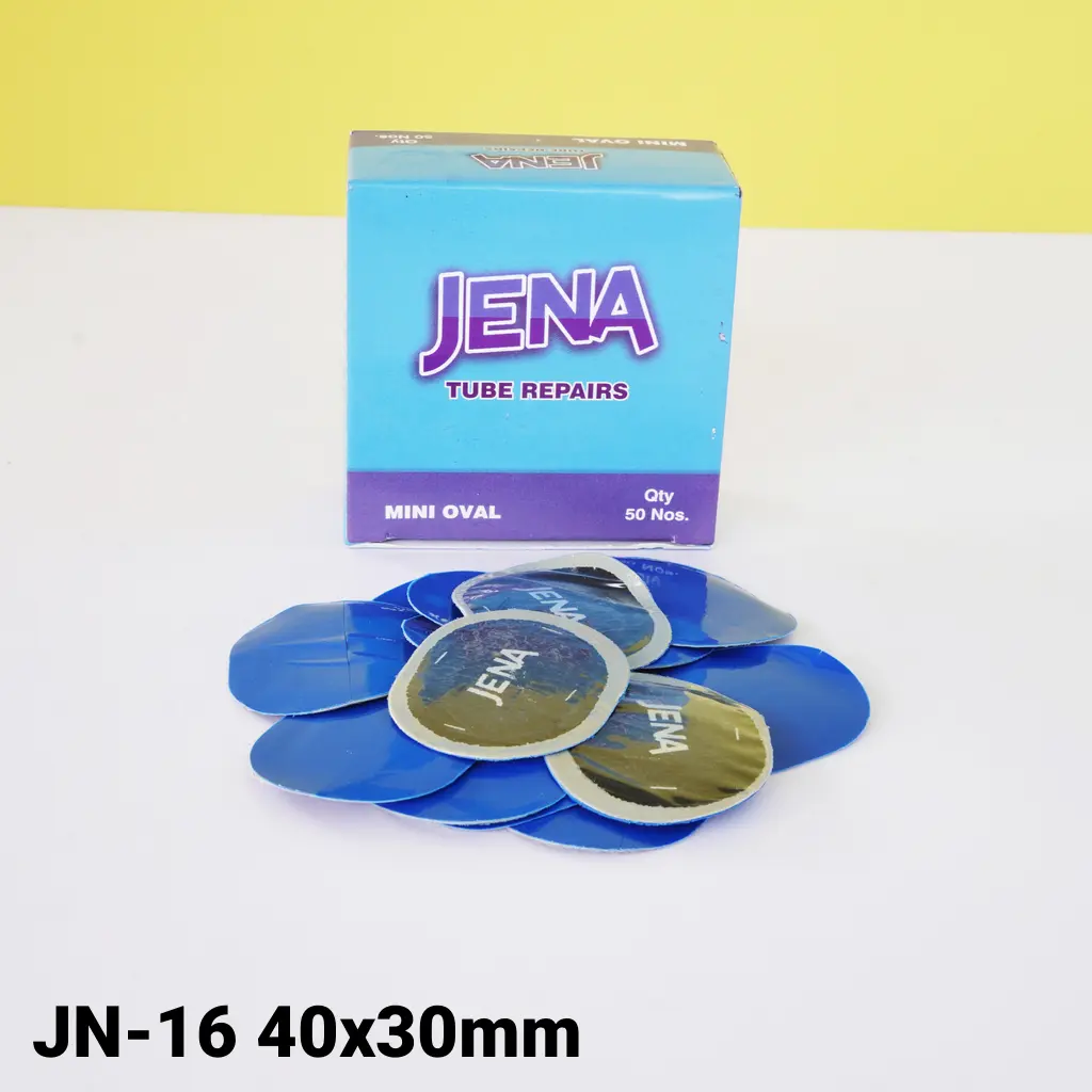Miếng vá lốp xe máy, ô tô, miếng vá vỏ không săm JENA Mini Oval JN-16 40x30mm (50 miếng/hộp)