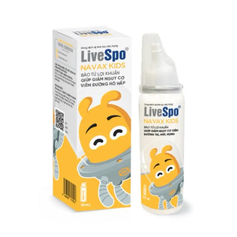 [ Chính Hãng ]LiveSpo NAVAX bình xịt nước muối sinh lý chứa 30 tỷ bào tử lợi khuẩn mũi họng vệ sinh hàng ngày