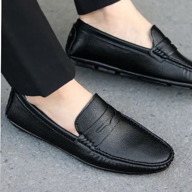 Giày lười Nam Giày nam da mềm đế cao su được khâu full đôi chắc chắn size 38 - 44 (DR Hàng Hộp ) Shoes