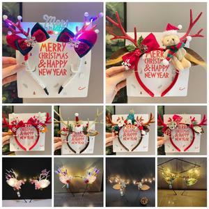 พร้อมส่งในไทย‼ ที่คาดผมคริสมาสต์ มีไฟ กระพริบ กิ้บติดผม ที่คาดผมเขากวาง