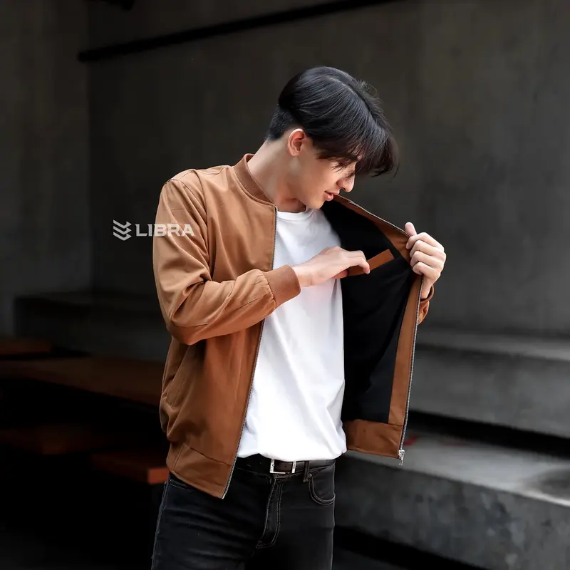 Jaket Bomber Pria Jaket Bomber Canvas Pria jacket Man Parka Best seller Bandung Hitam Kancing Distro Nyaman 4