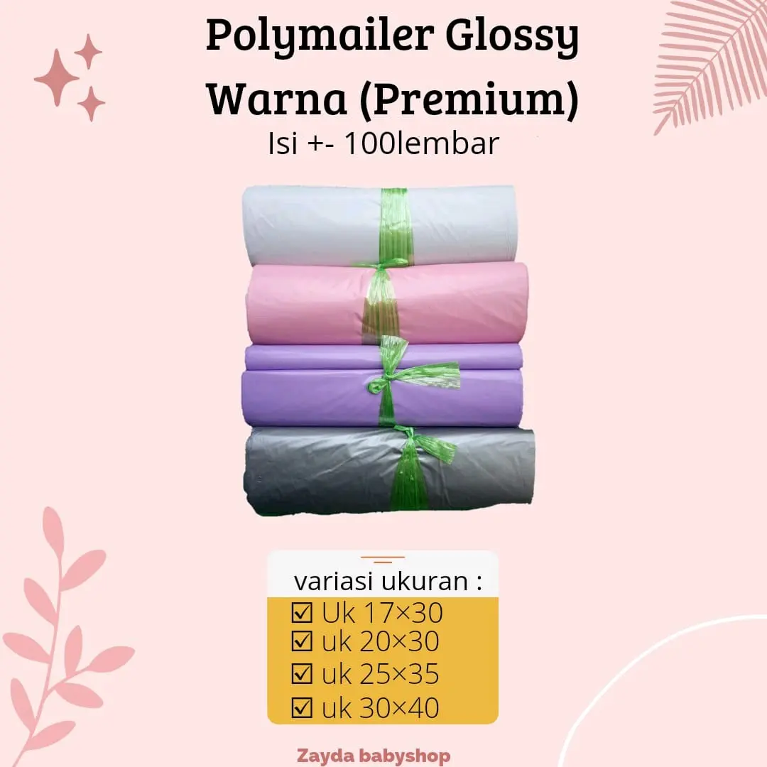 Plastik Polymailer Ukuran 17x30 dan 20x30 Isi 100 Polimailer Plastik Packing Olshop Aneka Warna Plastik Online Shop Bentuk Amplop