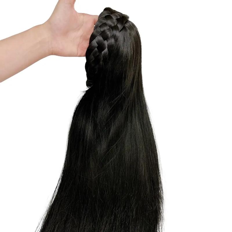 Tóc giả Cài băng đô, cài bính bản to 4cm toc thẳng, xoăn, xù chất liệu tóc tơ mềm mượt