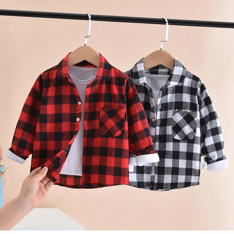Kemeja lengan panjang untuk kanak-kanak, Kardigan Musim Bunga dan Musim Luruh untuk kanak-kanak lelaki, Gaya Barat, baju kanak-kanak baharu Baju