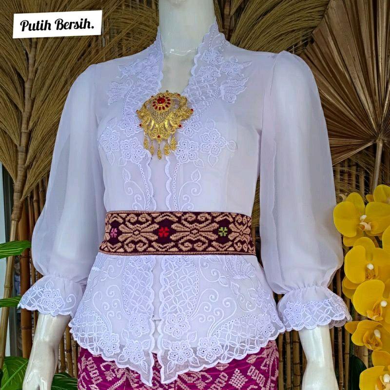 kebaya bordir putih bersih Sutra 0