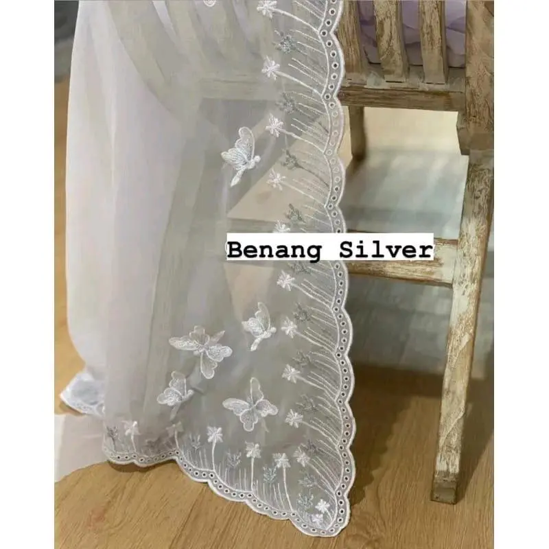 Kain kebaya bordir putih murah Polos 1