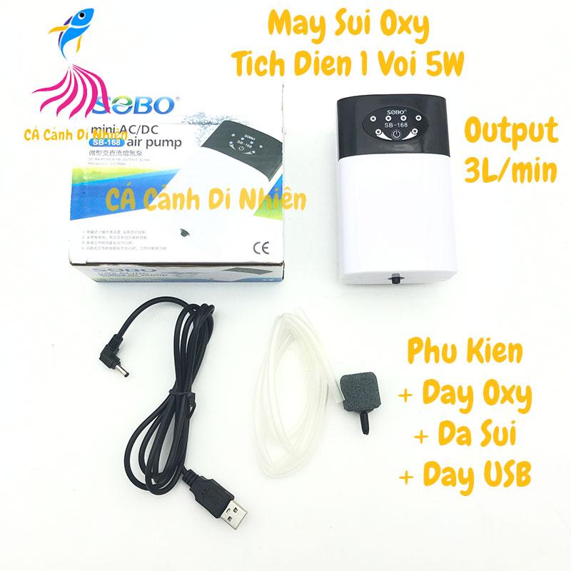 Máy sủi oxy TÍCH ĐIỆN 1 vòi SOBO SB-168 cho hồ cá sb 168