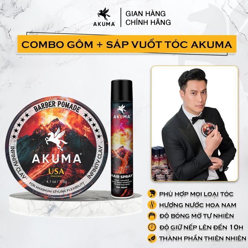 Sáp vuốt tóc AKUMA hàng chính hãng, sáp vuốt tóc nam, gôm xịt tóc AKUMA, xịt tạo phồng tóc AKUMA Chăm Sóc Tóc Dưỡng Tóc Serum sap  vuottoc sap vu sáp  vuốt