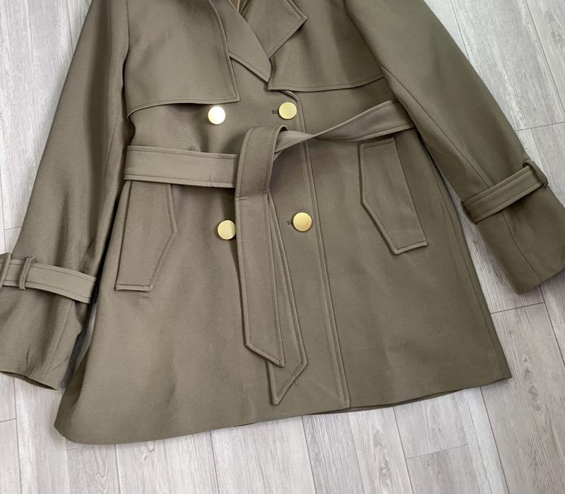 Áo măng tô kaki HINSTORE áo trenchcoat nữ dáng lửng chất dầy dặn thắt đai tay 172 Jacket Top 7