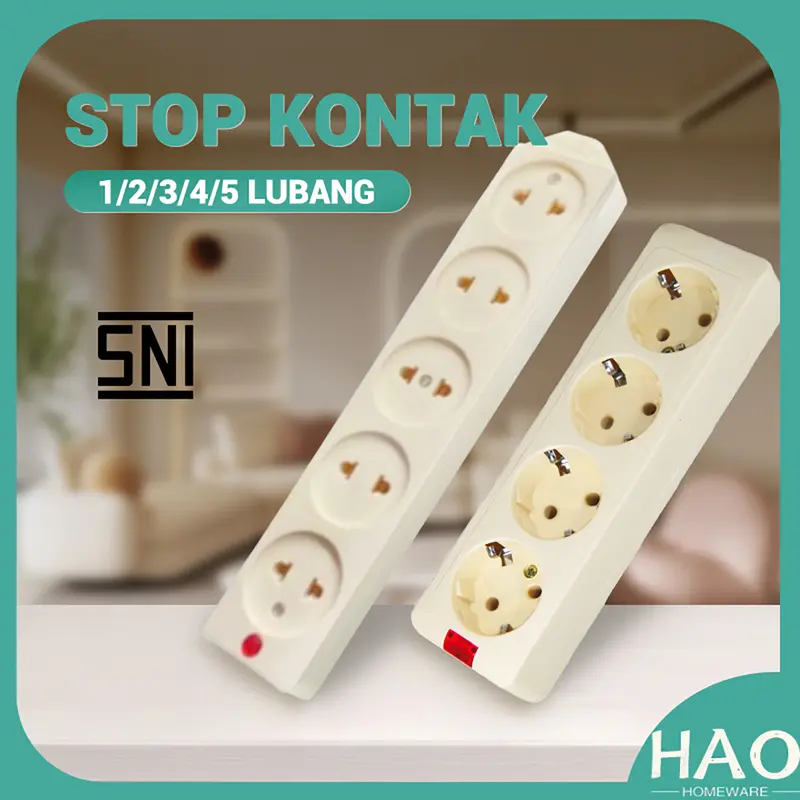 [HAO] STOP KONTAK LUBANG/SOCKET GEPENG/SOCKET CAHAYA SNI 0