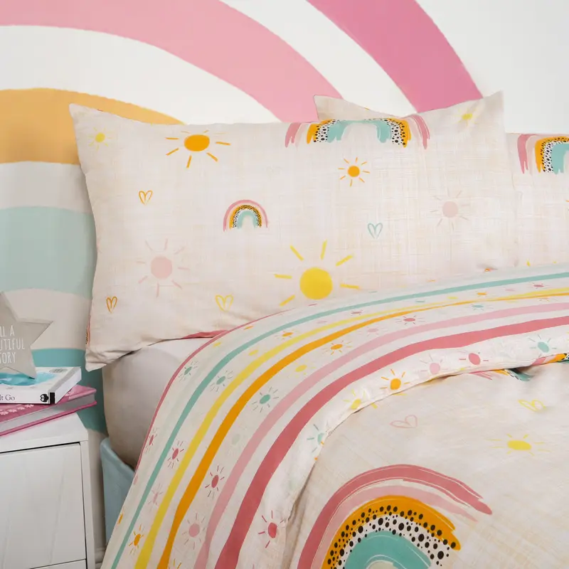 Dreamscene Rainbow Duvet Cover with Pillowcase Bedding Set, Multi 6