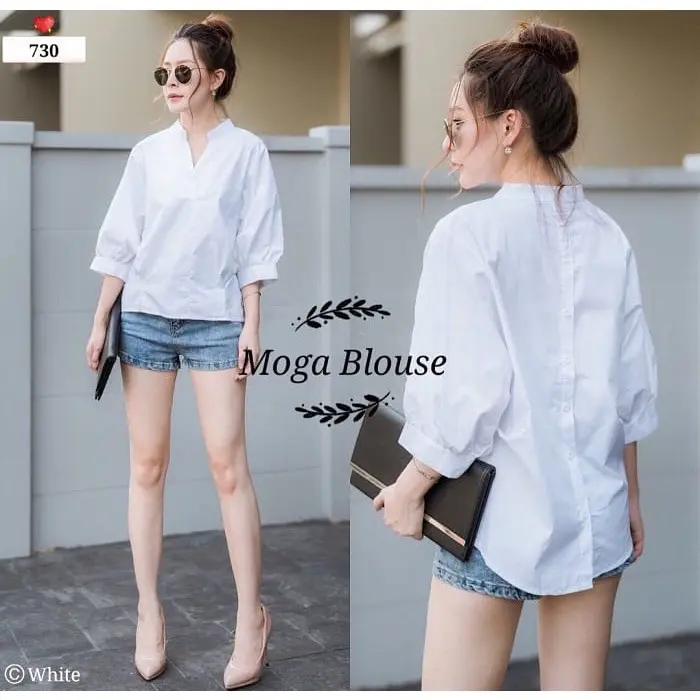 MOGA BLOUSE COTTON POPLIN / KEMEJA BKK OVERSIZED 355
