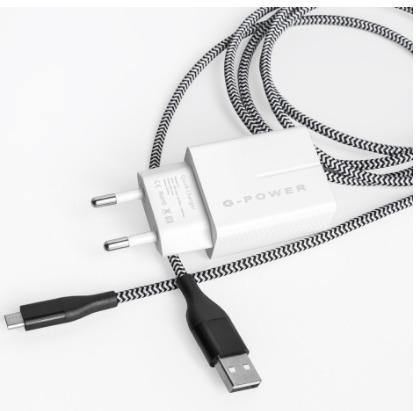 G-POWER Charger Set Micro Usb U-68 Fast Charging 3A Untuk Android Garansi Resmi Charger Colokan Adapter 3