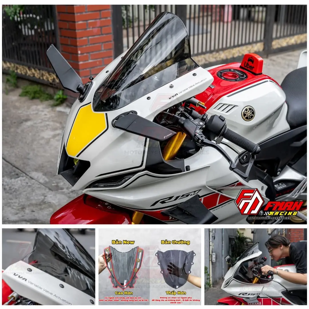 KÍNH CHẮN GIÓ R15V4 - R15V4M - R15M CHÍNH HÃNG NEW