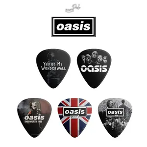 Set Pick Gitar Custom Oasis 1 Set (5 Pcs) - PVC Tipis Sedang Tebal 0.7 mm - 1 mm - Senar Hadiah
