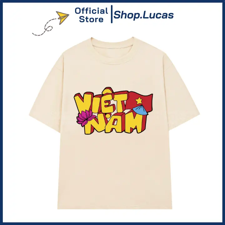 Áo Thun In Chữ Việt Nam Hoa Sen Lá Cờ Đỏ Sao Vàng Tổ Quốc Unisex Nam Nữ Shop.Lucas